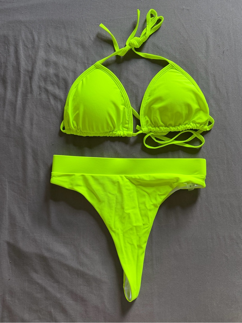 Neon Yellow Triangle Bikini Set